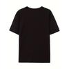 European Size Women'S Black Heart Graphic T-Shirt - Casual Crew Neck Tee with Leopard Print, Lightweight Everyday Top for Spring