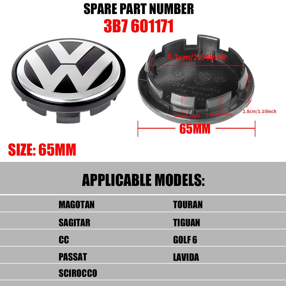 4pcs/set 56mm/65mm/66mm Car Wheel Center Cap Hub Covers Badge Accessories For VW Volkswagen Golf 6N0601171 6CD601171 3B7601171