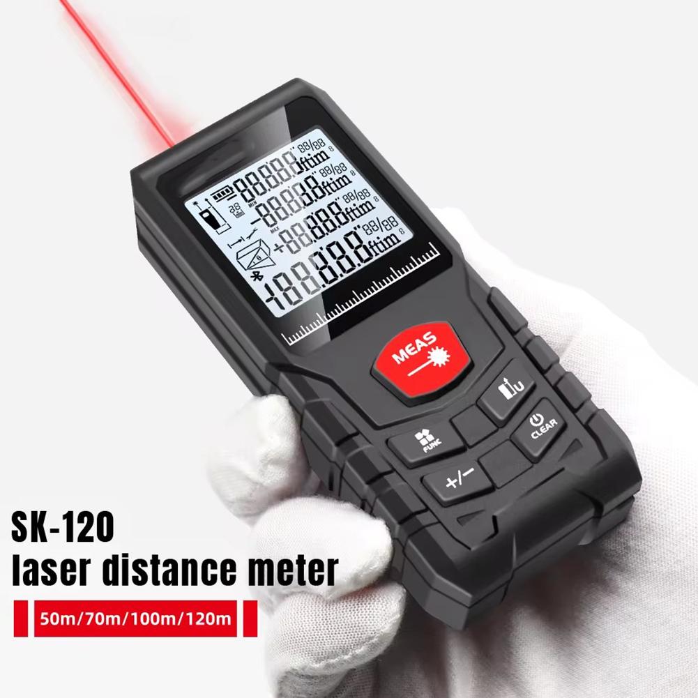 Yeni Yüksek Kaliteli Lazer Mezura 50M/70M/100M/120M Mesafe Ölçer Lazerli Mesafe Ölçer Elektronik Lazer Cetvel Metre Çok Fonksiyonlu H9D1