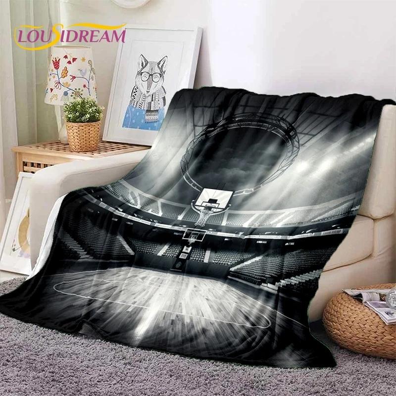 Latest Basketball Court Frame Soft Flannel Blanket for Beds Bedroom Sofa Picnic,Throw Blanket for Cover Outdoor Leisure Nap Gift