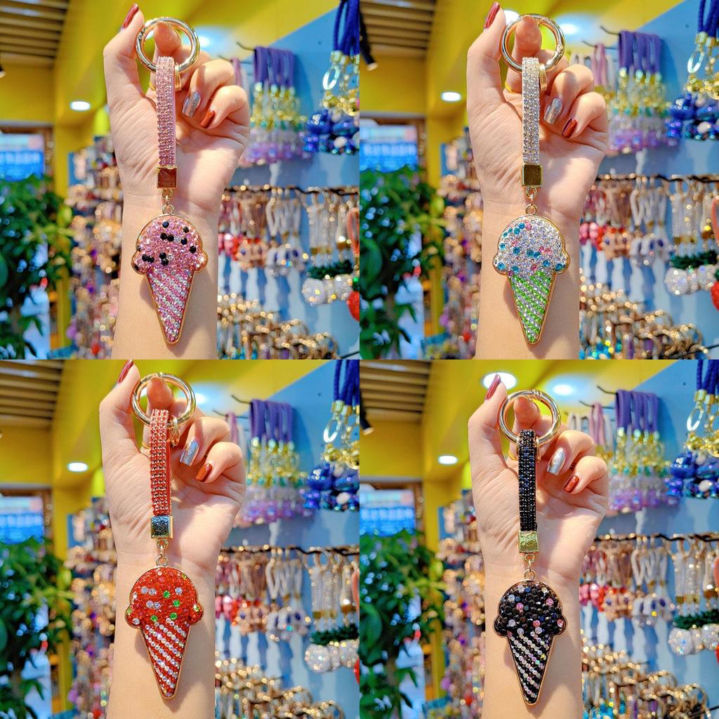 Ice Cream Crystal Keychain With Czech Rhinestones For Couples And Giftgiving