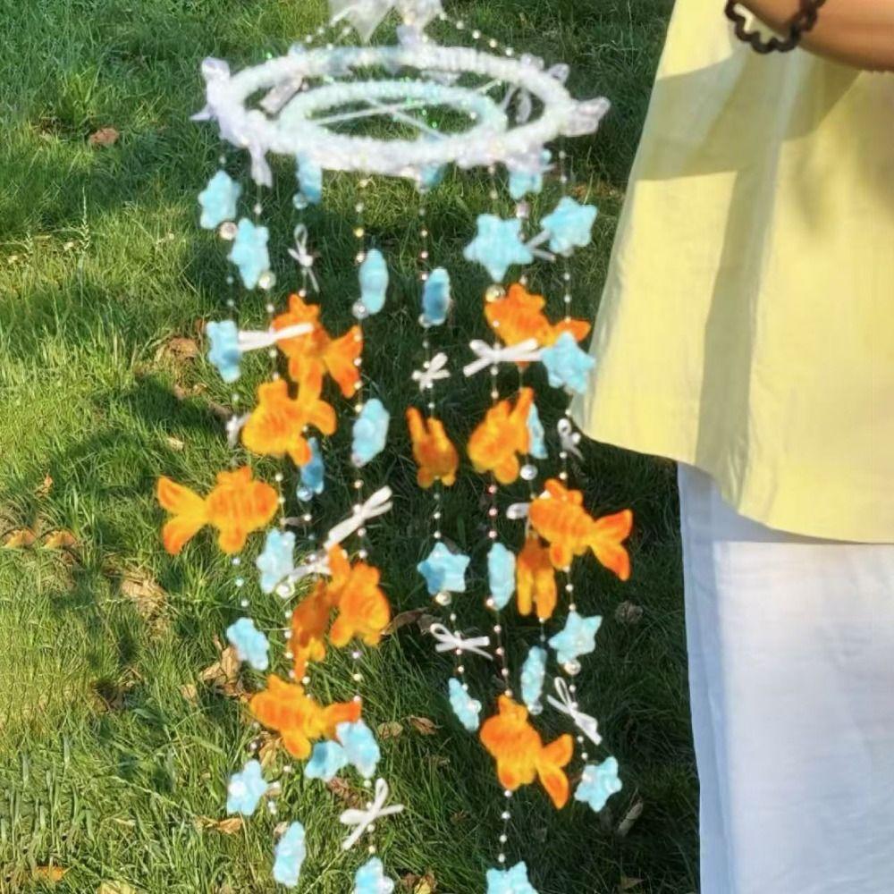Koi Butterfly Wind Chimes Material Kit Home Decor Accessories Hanging Ornaments Courtyard