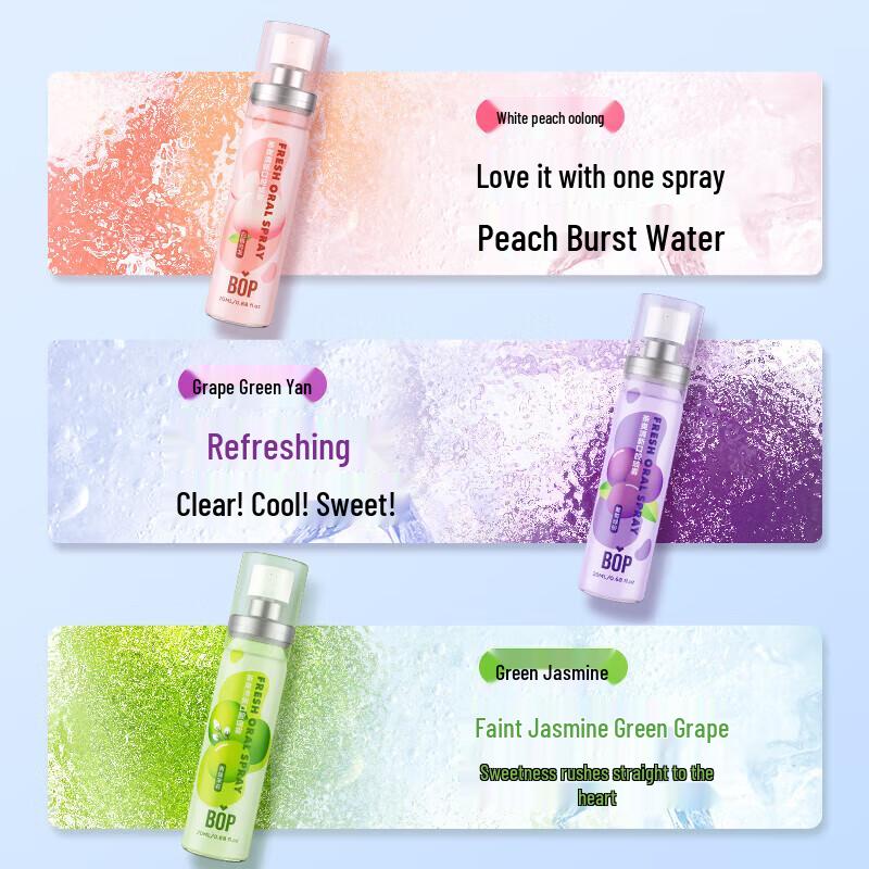 Popu Professional Tea Fresh Oral Spray Assorted Flavors 3-Pack