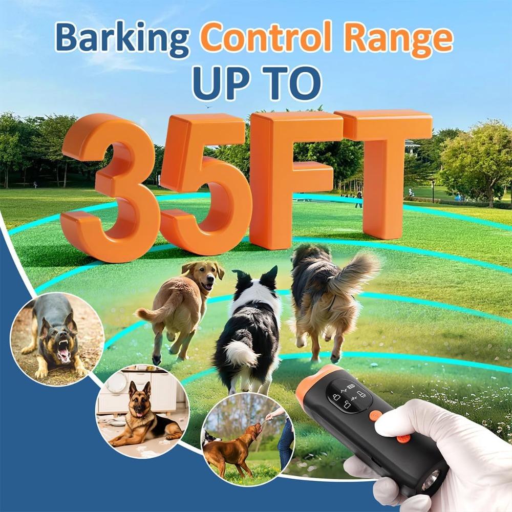 Nuovo Repellente per Cani con Display a LED Dispositivo di Addestramento Anti Abbaio Torcia a Ultrasuoni a 3 Teste Dispositivo di Addestramento per Cani ad Alta Potenza