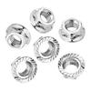6Pcs Flange M8 Hex Nut Bolt Screw for Motorcycle Bicycle Silver