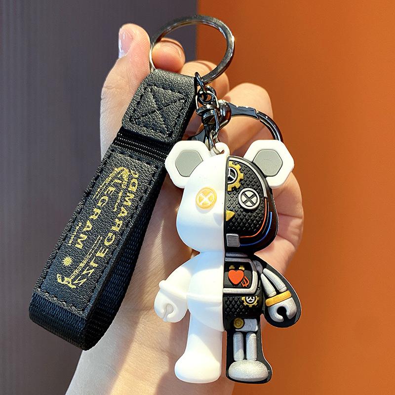 Mechanical Bear Keychain Personalized Men'S Car Key Chain Cartoon Three-Dimensional Doll Creative Fashion Bag Pendant