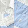 Koreanischer Streetstyle Lockeres Oberteil Frühling und Sommer Reine Baumwolle Herren Freizeitshirt Reversnaht Langarmhemd Jugendmode Herrenbekleidung