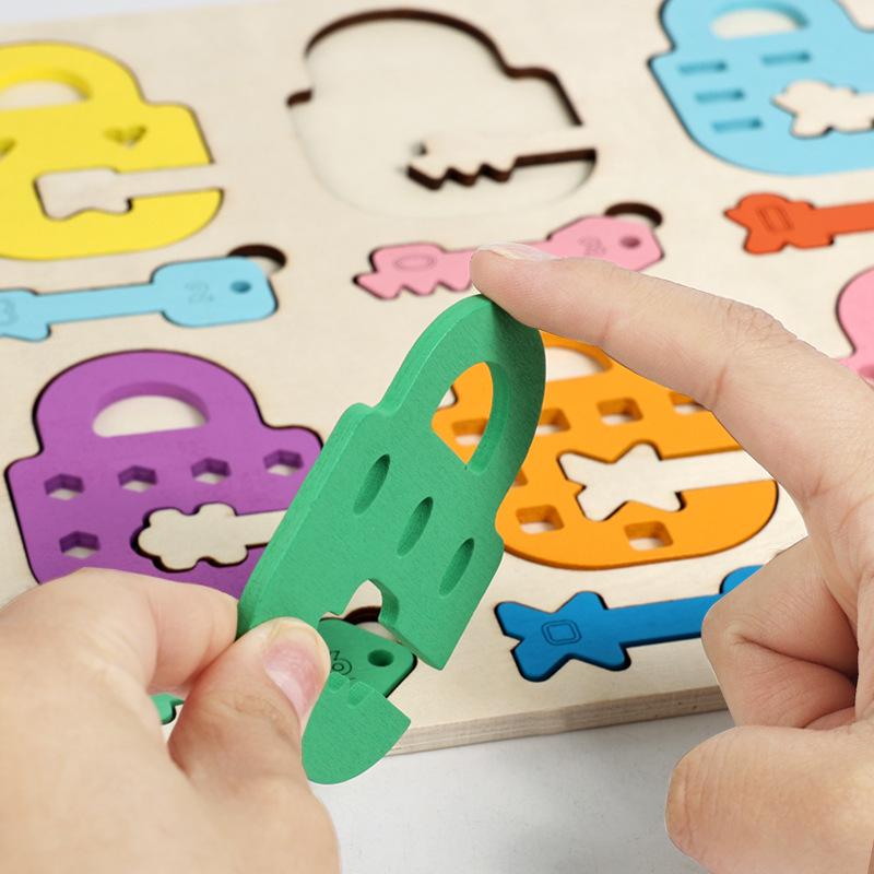 Unlock Cognition: Eco-friendly Wooden Shape & Color Puzzle for Ages 4-6