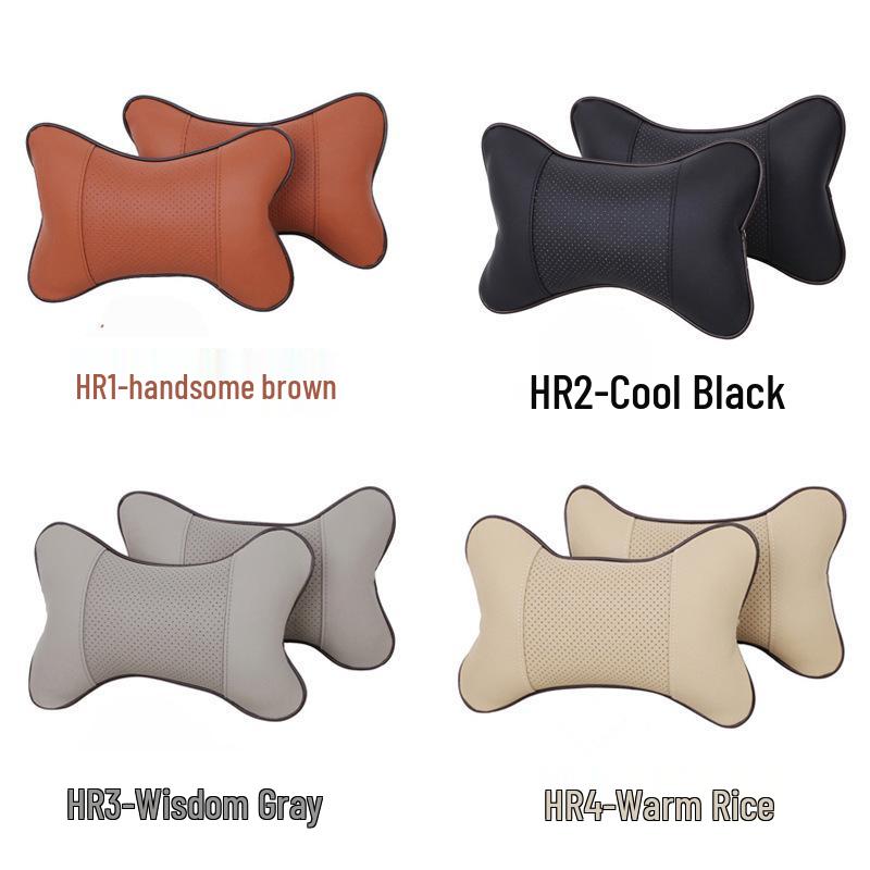 Dual-Use Leather Neck Support Pillow for Car and Home – Breathable Headrest and Backrest Cushion
