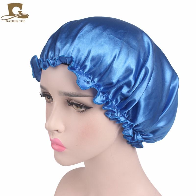 Luxurious Satin Sleep Night Cap For Curly Hair Beauty Salon Head Cover Bonnet Hat