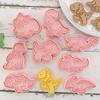 Biscuit Pastry Baking Molds 8pcs Dinosaur Animal Cookie Cutters Stamp Embosser Bakeware Kitchen Baking Supplies Home Accessory