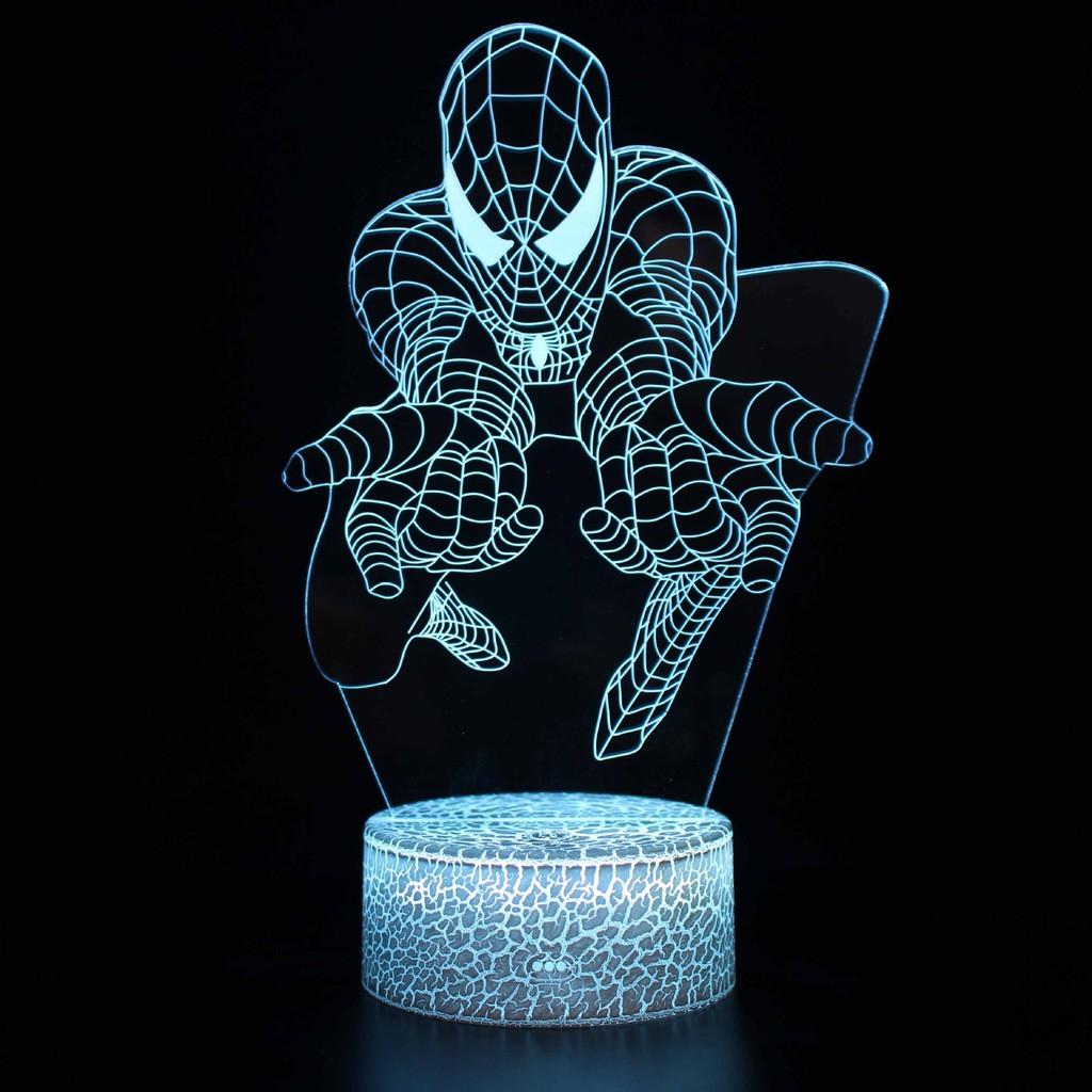Spider-Man 3D LED Nachtlicht Moderne Haus Schlafzimmer Dekoration Mit Fernbedienung