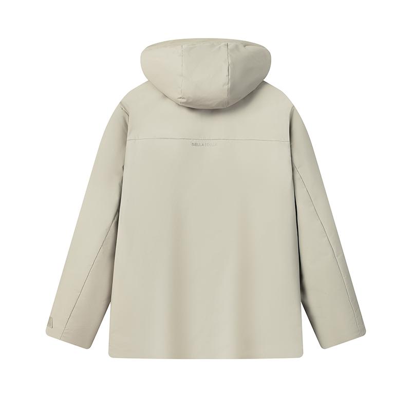 FILA Heritage Classic Simple Fashion Casual Comfortable Versatile Warm Hooded Cotton Jacket Men jackets Light-Industrial-Brown F11M618905FBG