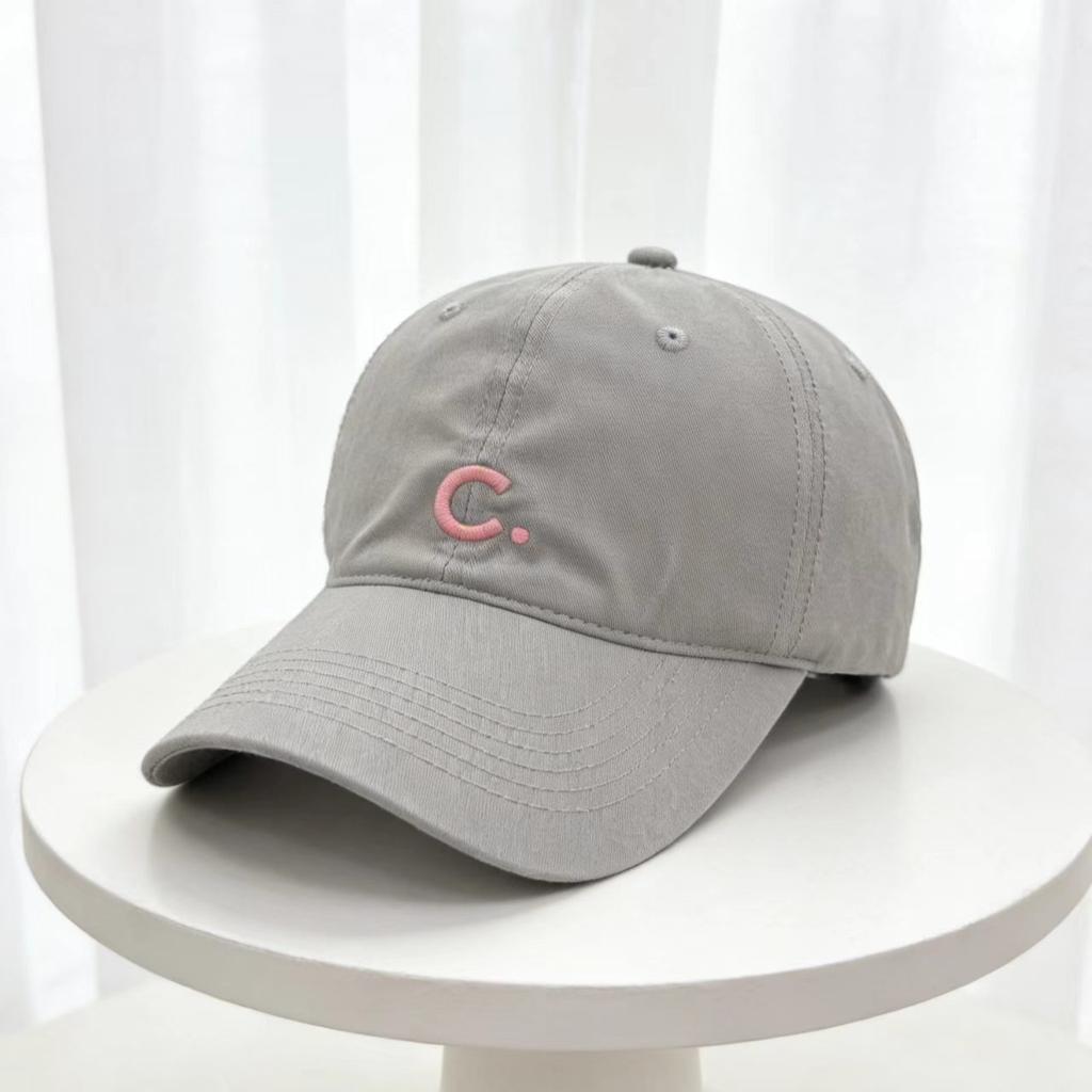 Casual simple embroidery letter C baseball cap children spring and summer new couple cap versatile and small face