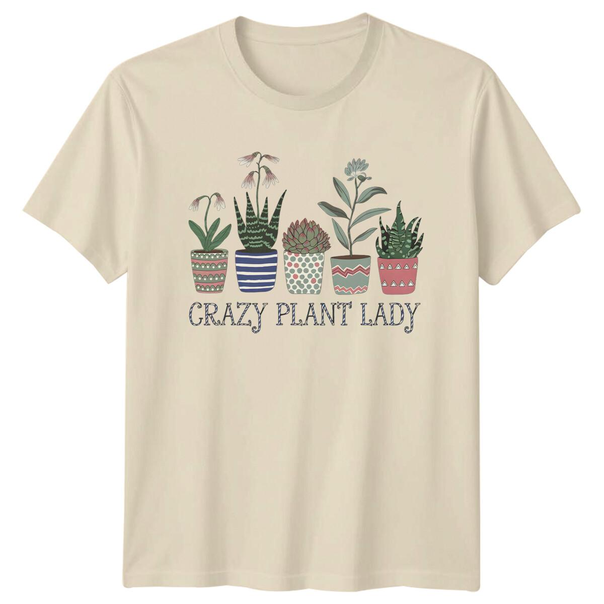 Crazy Plant Lady Gardening T-Shirt Plant Lover Tee XL