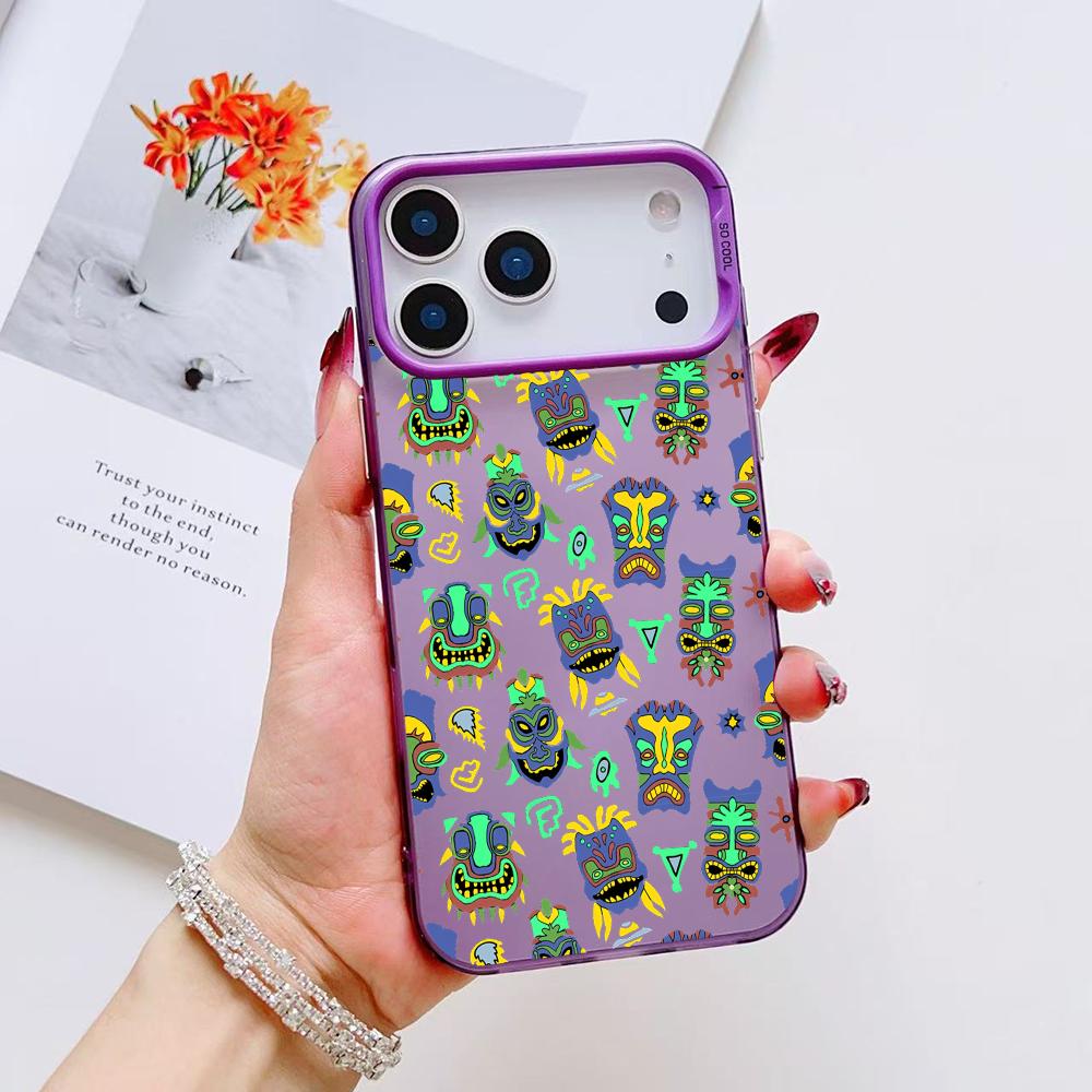 Coole Tiki Handyhülle Für iPhone 17 16 15 14 13 12 11 Pro Max Air Matt Laser Aurora Stoßfest Funda