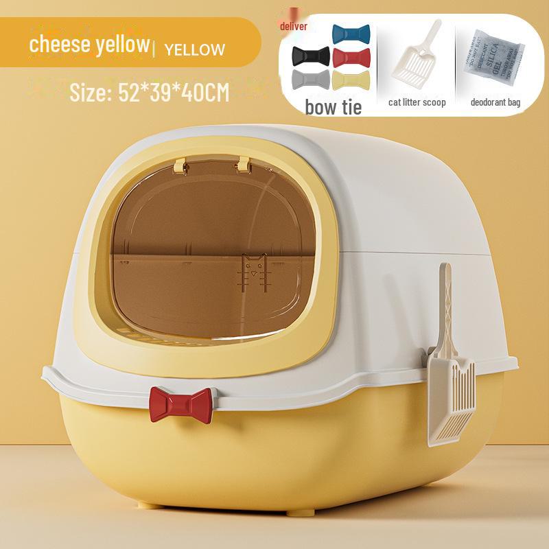 Extra Large UV-Lit Enclosed Cat Litter Box with Scoop