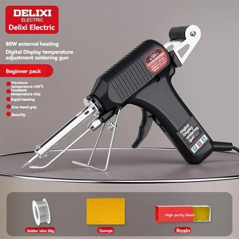 

DELIXI High-power Digital Display Temperature Adjustment Automatic Gun Welding Tool Electric Soldering Iron Soldering Machine чорний