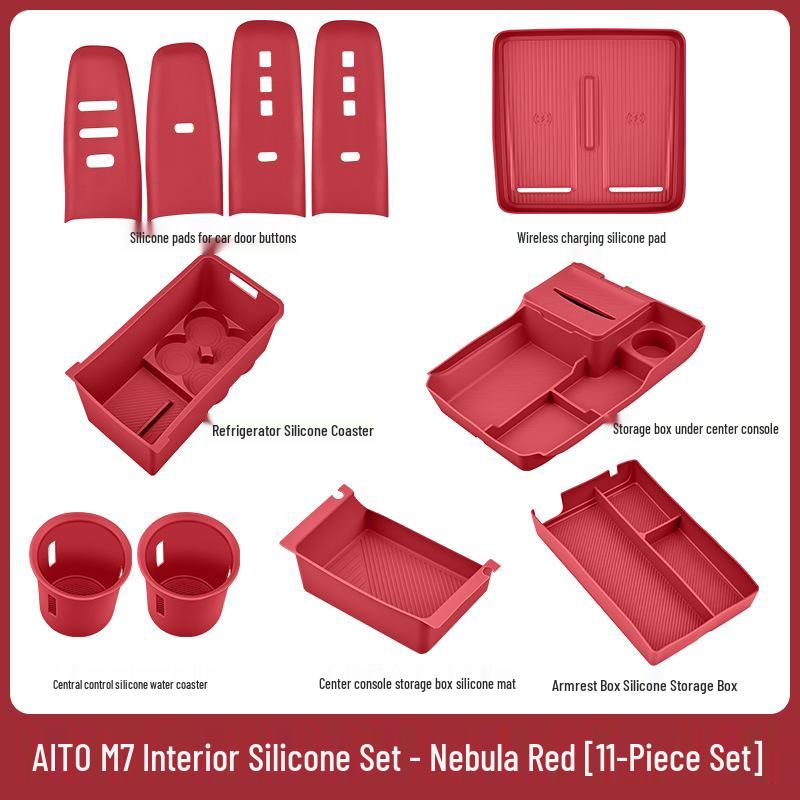 Fits 26 AITO M7/M8 Models: Central Control Wireless Charging Silicone Pad Upgrade Set