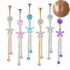 Strass-Bauchnabelring Blume Körperpiercing Schmuck Persönlichkeit Zirkon Bauchnabelring Mädchen