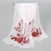 Spring Printed Chiffon Scarf Floral Printed Beach Shawl Lightweight Neck Scarf Summer Neck Sun Protection Scarf Shawl 150*50cm