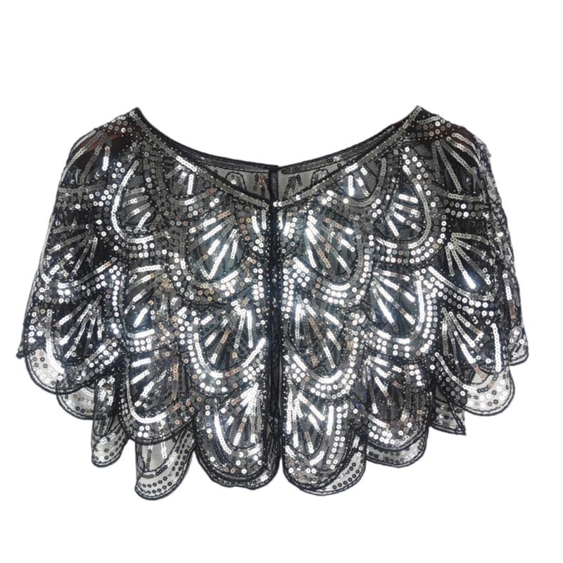 Sequins Lace Shawls Palaces Styles Women Shawls Sunscreen Hollows Out Cloak Tippet for Travel and Shopping