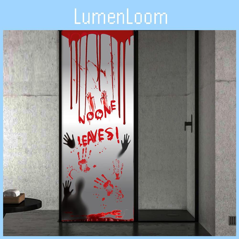 Spooktacular Halloween Decoration Blood Handprint Door Sticker For Ghostly Home Setup