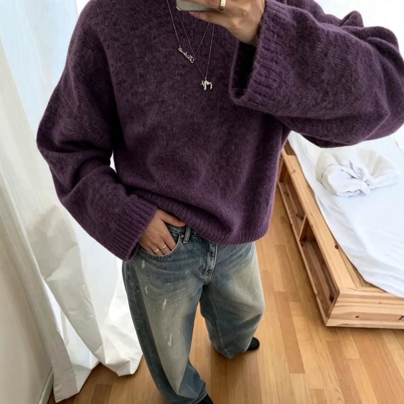 Maglione da donna autunno 2026, oversize, tinta unita, lavorazione a maglia morbida, casual, ampio, girocollo, pullover