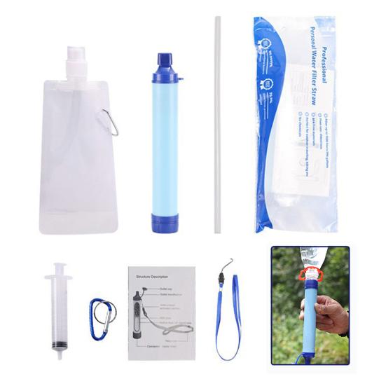 Personal Water Filter Straw Portable Water Purifier Outdoor Camping Hiking Backpacking Emergency Survival Filtration System