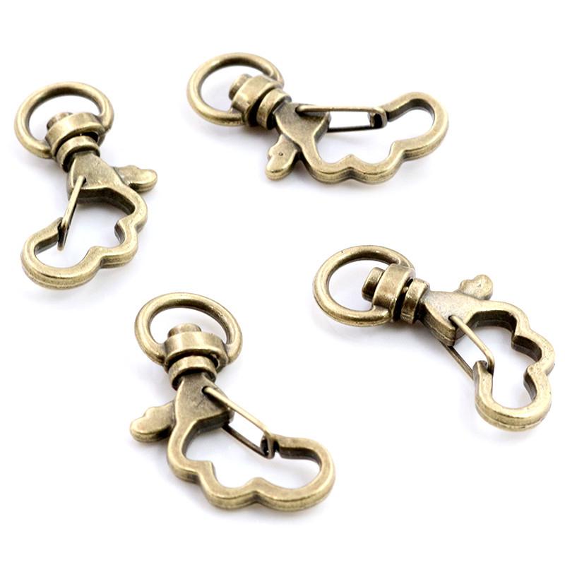10pcs Cat Heart Snap Hook Trigger Clips Buckles For Keychain Lobster Lobster Clasp Hooks for Key Ring Clasp Jewelry Supplies