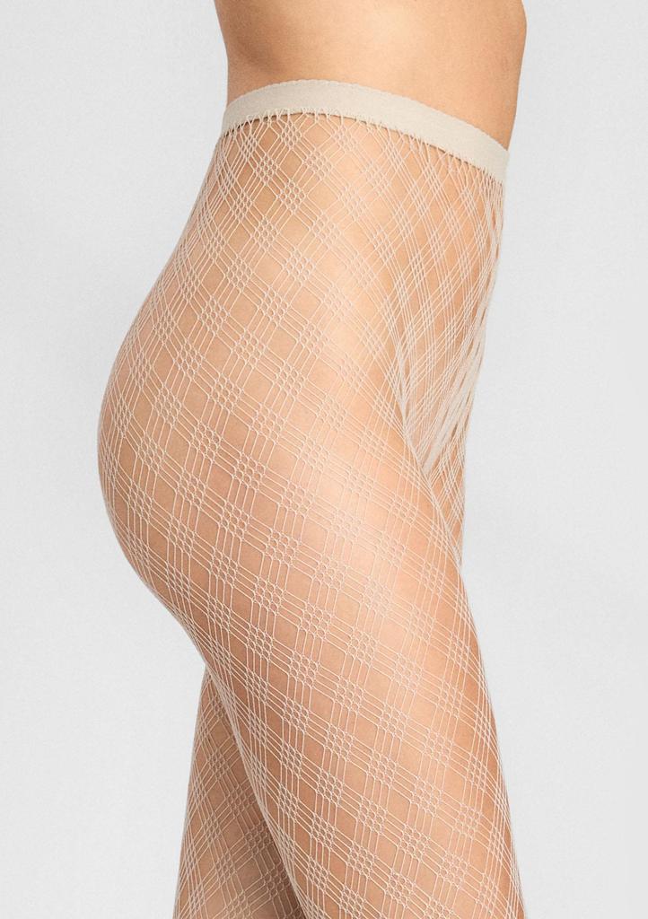 Women's Pearl Fishnet Tights with a Geometric Pattern Charly E04 Marilyn