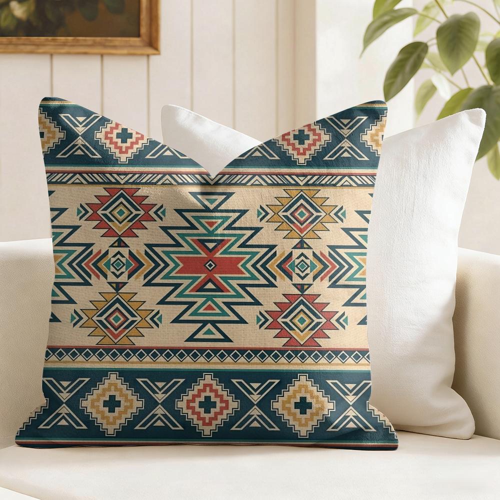 Federa Cuscino Pittura Bohemia Moda Federa Cuscino Lino Estiva Federa Cuscino Tessuto Biologico Stampa Double Face Divano Arredamento Casa