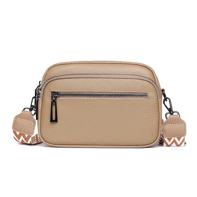 Geantă de damă din piele naturală, tip crossbody, cu capacitate mare, tip messenger din piele, luxoasă, la modă, de înaltă calitate