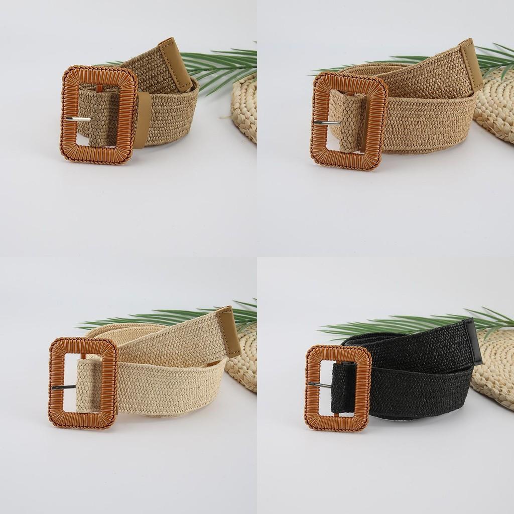 Waist Weave Rope Square Buckle Women Belt Dress Long Shirt Decorative Belts