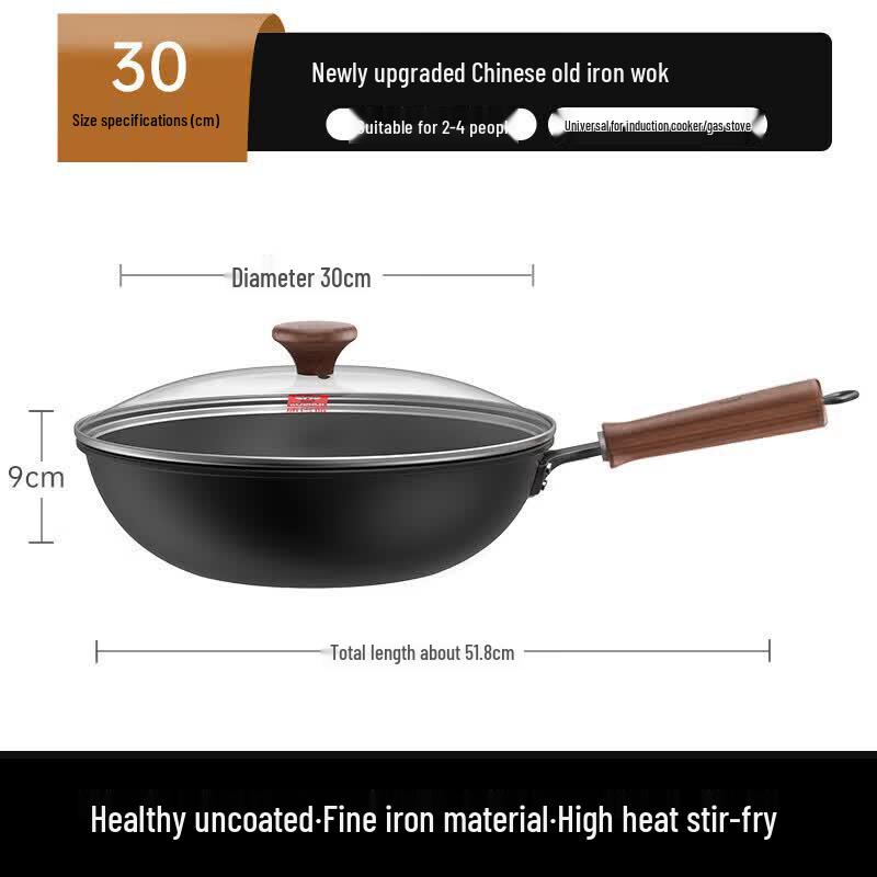 KOBACH 30cm Traditional Iron Wok