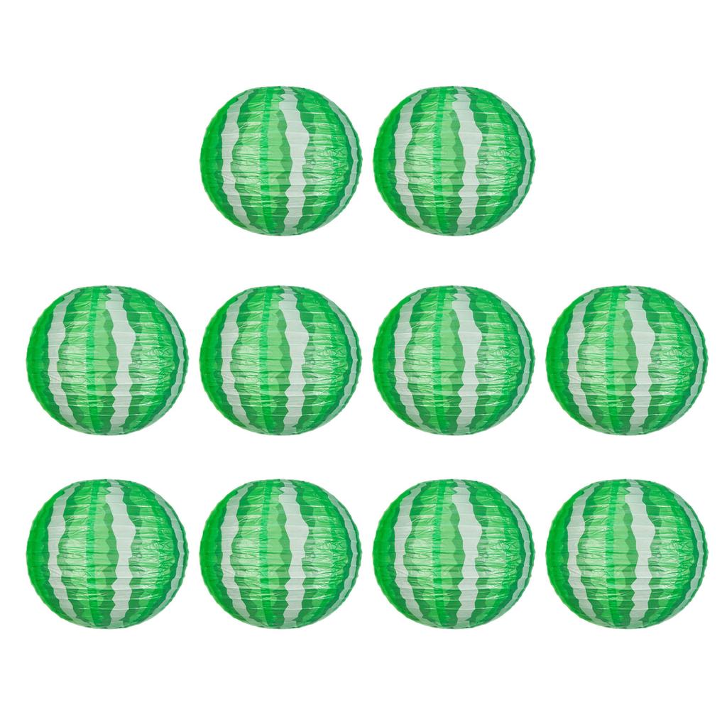 10Pcs Watermelon Festival Lanterns Fruit Theme Decorations for Indoor Outdoor Use Wedding Celebration Accessories