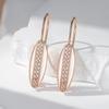 Niezwykłe Błyszczące Długie Kolczyki Wiszące Dla Kobiet Modne Geometryczne Kolor Różowego Złota Z Naturalnym Cyrkonem Codzienna Delikatna Biżuteria