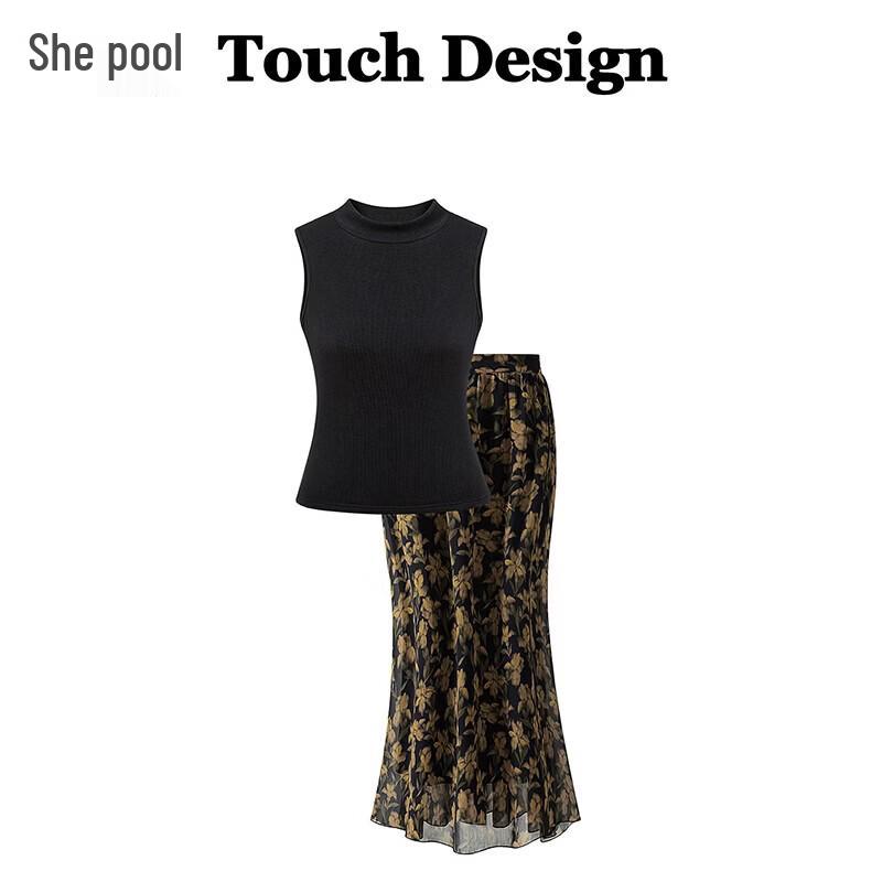 Shechi Women s Elegant Slim Fit Mock Neck Sleeveless T-Shirt L чёрный