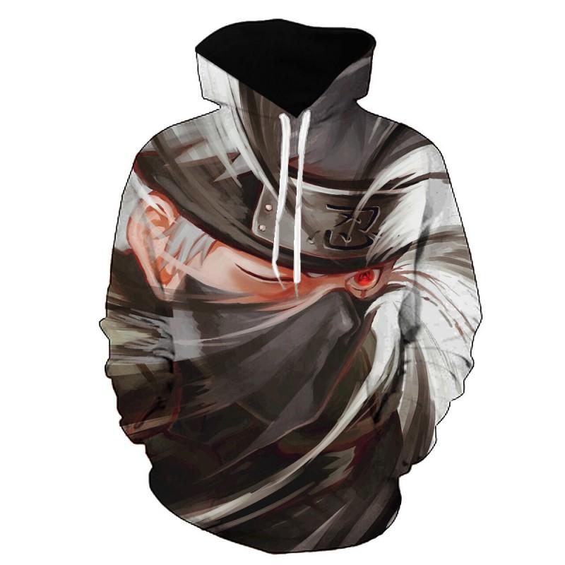Naruto Kakashi Hoodie Men Women 3D Printed Unisex Long Sleeve Casual Sweatshirt Loose Fit Winter