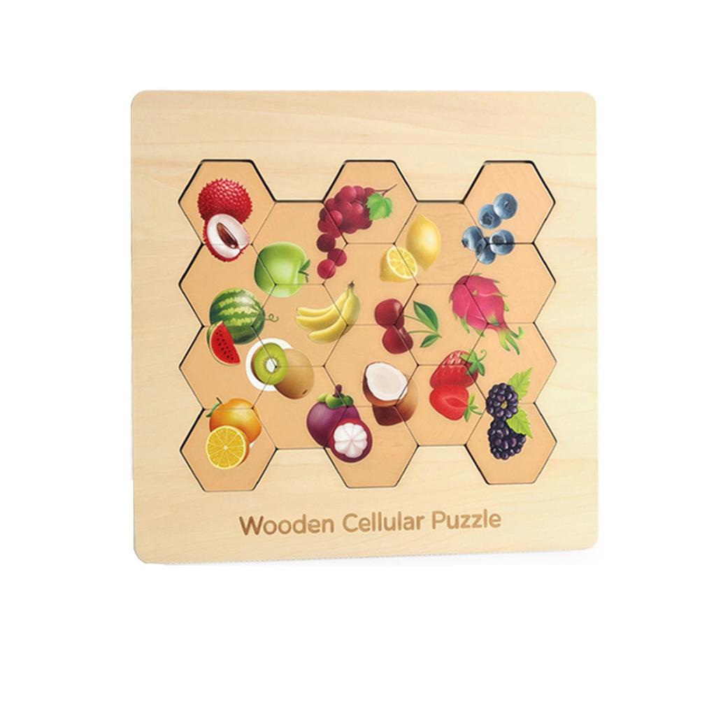 Wooden Puzzle, Shape Matching Honeycomb Puzzle