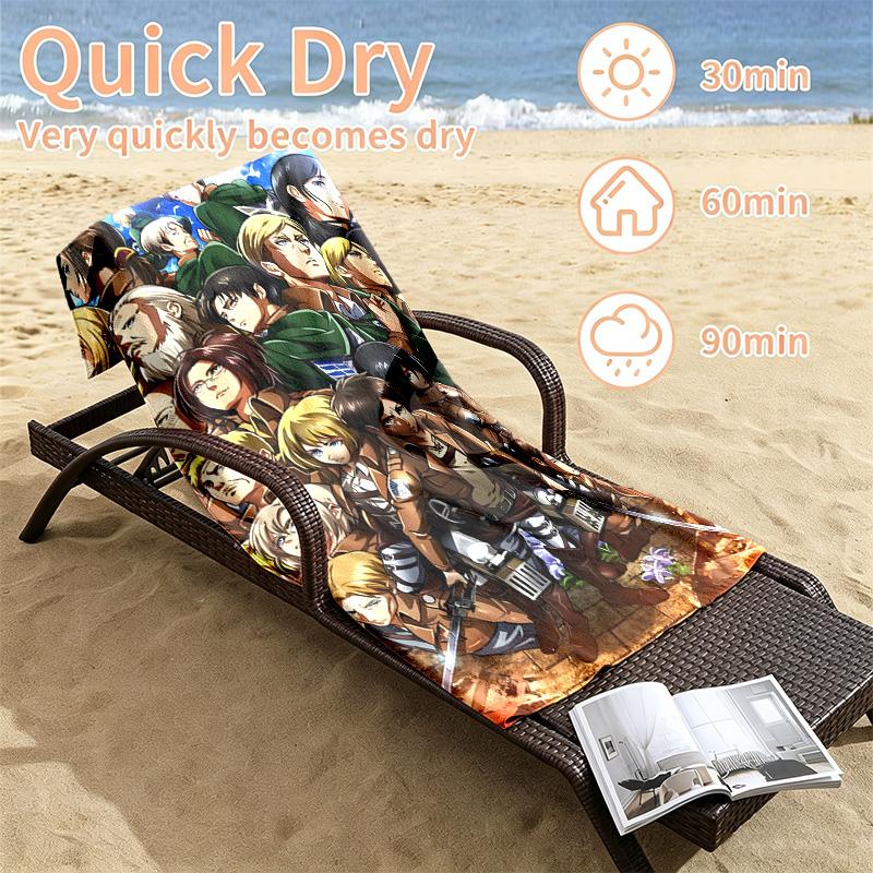 Attack on Titan Beach towels also serve as bath towels summer essential a musthave for the outdoors the beach and the pool
