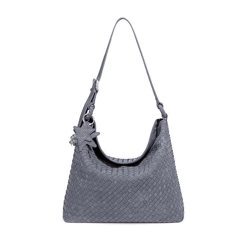 Handmade Woven Suede Single-Shoulder Women's Tote Bag