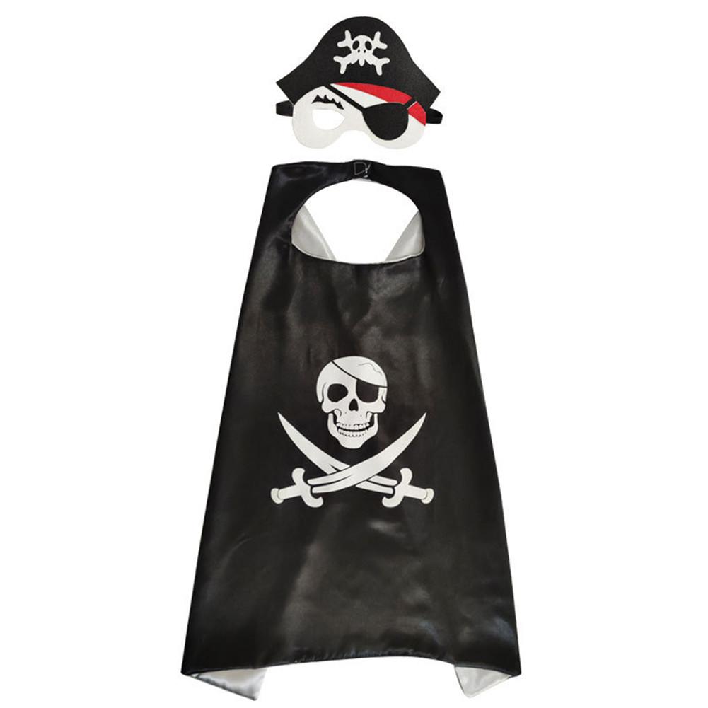 

2 Pcs/set Children s Cloak Cartoon Printing Double-layer Cloak + Mask C free size#1