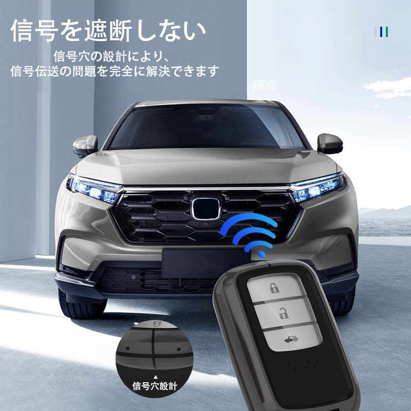 Honda HONDA Key Case Assembled Key Case Metal TPU Key Bag Compatible with Honda Button Keyless Entry Honda Civic Accord Fit Pilot Full Cover S Cover