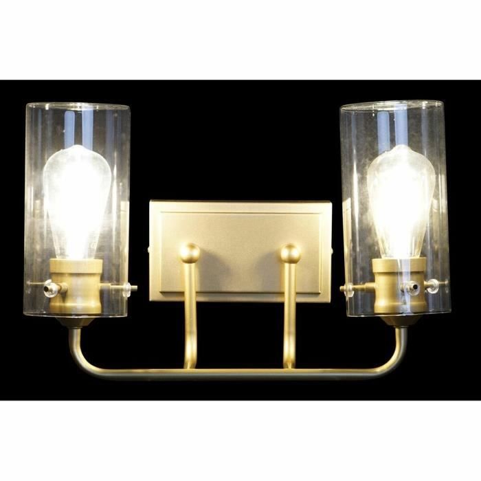 Applique Murale - Design Contemporain - Métal Doré - Verre - 50W