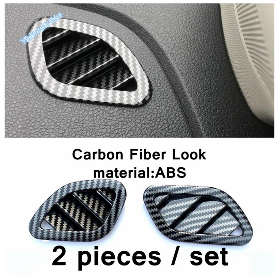 Central Control trument Panel Air Conditioning AC Vents Cover Trim Carbon Fiber Interior For VW Volkswagen Polo 2014 - 2018