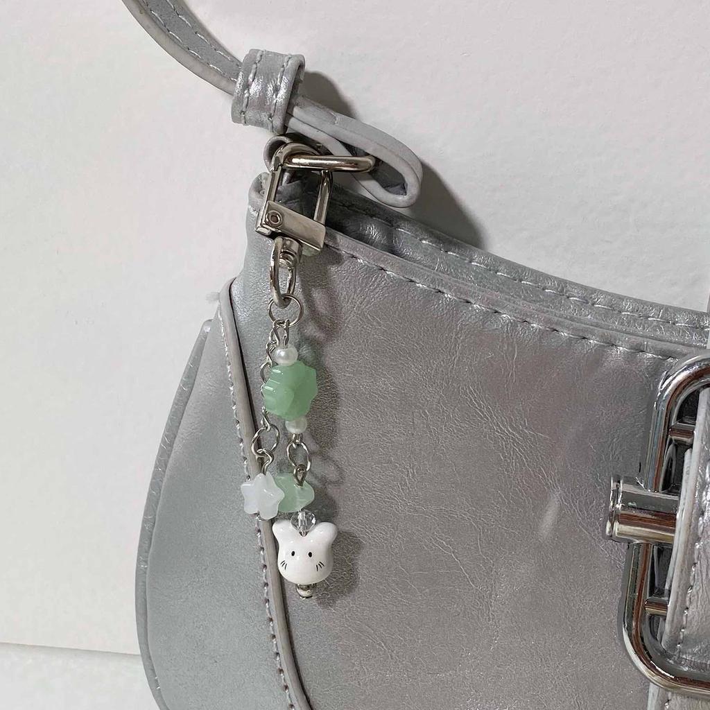 Practical Handmade Beadwork Rabbits Hanging Ornament Versatile Phone Charm Portable for Styles Upgrade Daily Use