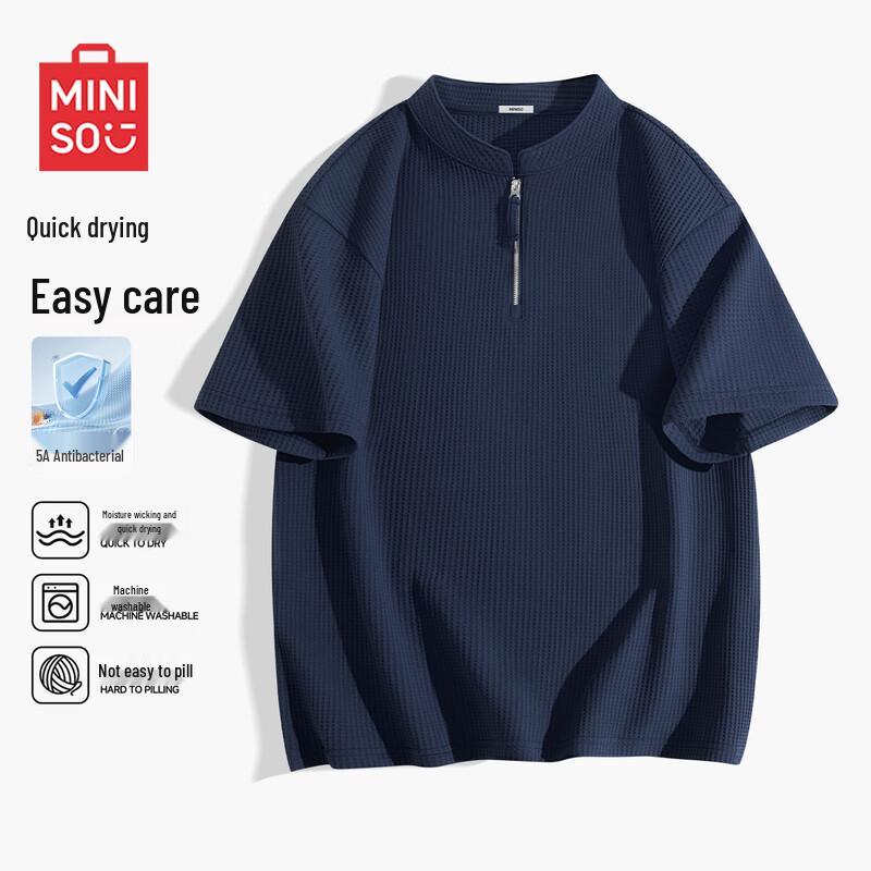 MINISO Men s Quick-Dry Antibacterial Half-Zip T-Shirt M