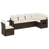 VidaXL Salon de Jardin avec Coussins 6 pcs, Canapés de Terrasse, Ensemble de Meubles de Patio, Mobilier d'Extérieur, Marron 3252570