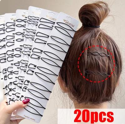 1/20 Stück Einfache Schwarze Haarnadeln für Damen Spangen Kopfschmuck Mädchen BB-Clips Haarschmuck Koreanische Haarstyling-Accessoires